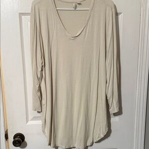 Cato Cream V-Neck Tunic Top
